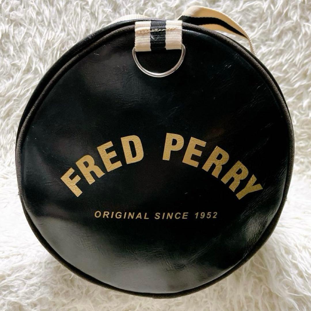 FRED PERRY 2way ドラムバッグ ボストン 大容量 PVC ブラック