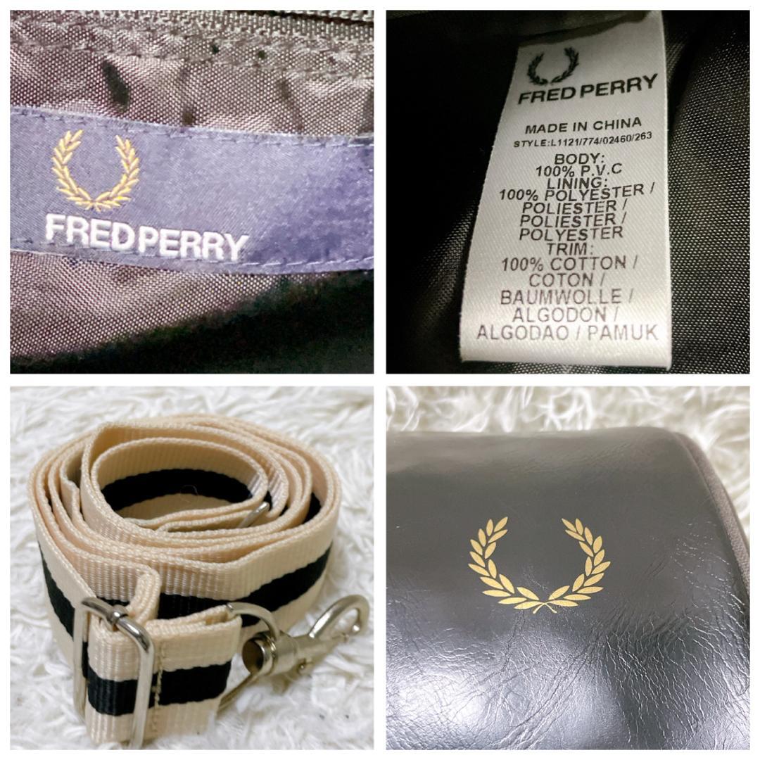FRED PERRY 2way ドラムバッグ ボストン 大容量 PVC ブラック