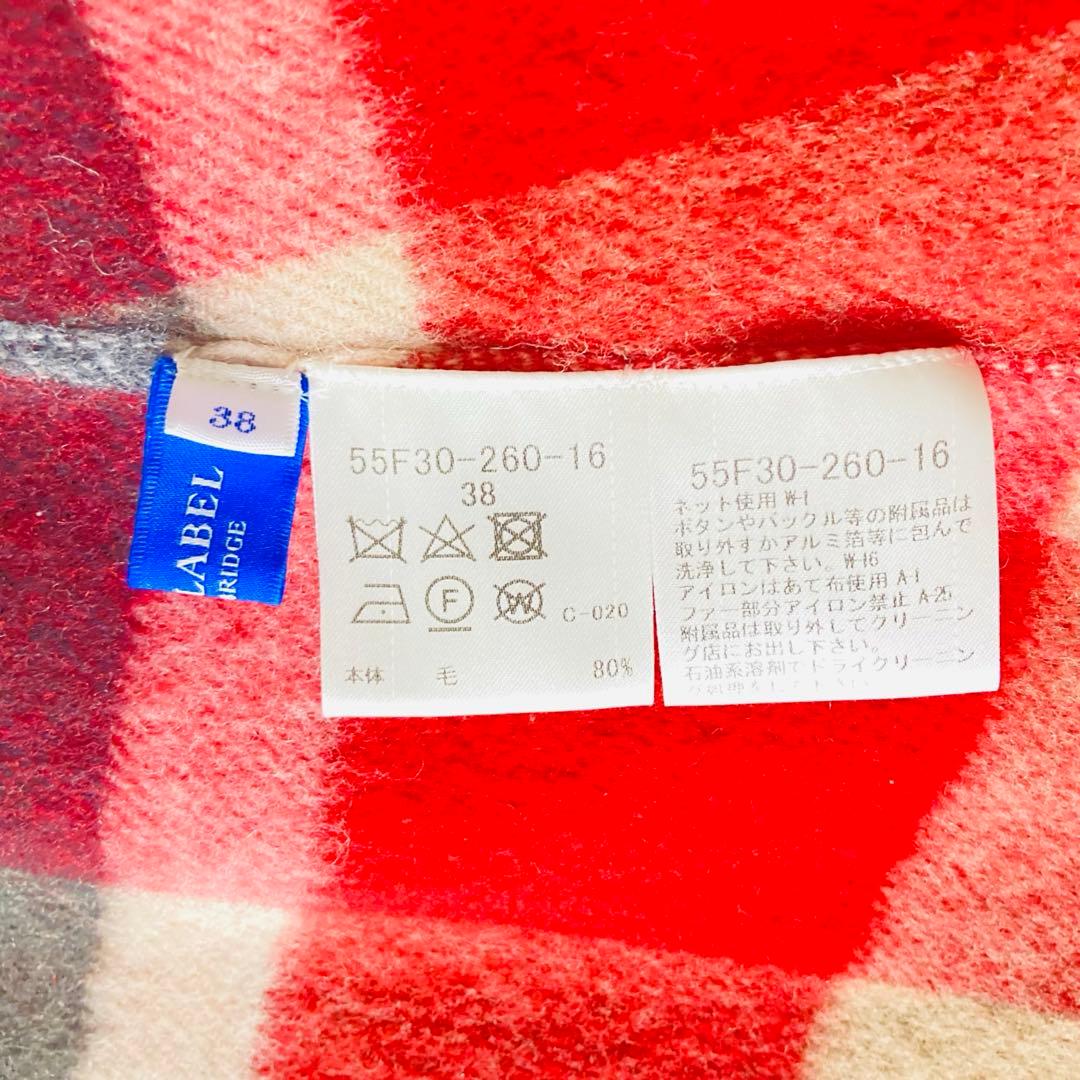 【美品】BLUELABELCRESTBRIDGE リバーシブル　ケープ　ポンチョ