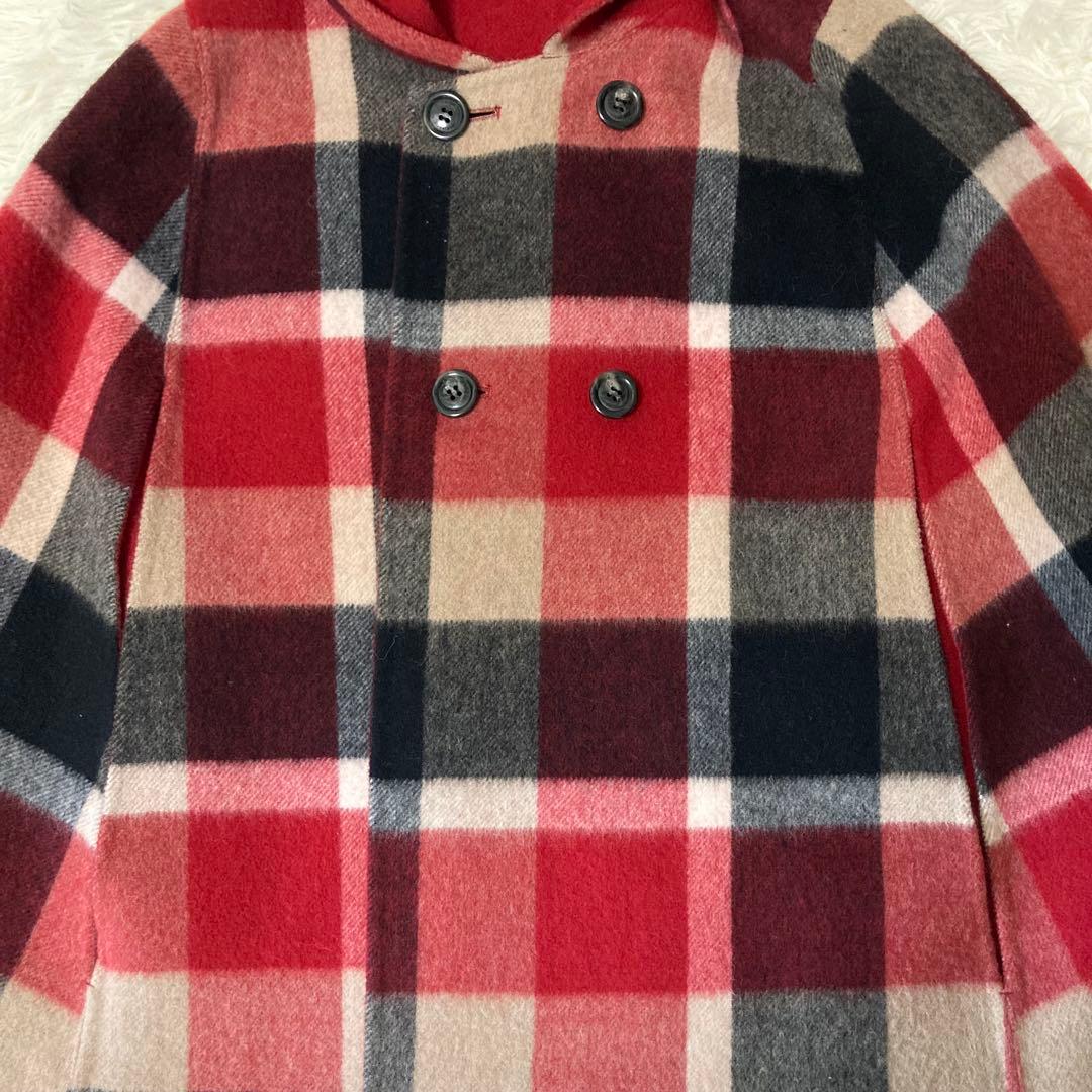 【美品】BLUELABELCRESTBRIDGE リバーシブル　ケープ　ポンチョ