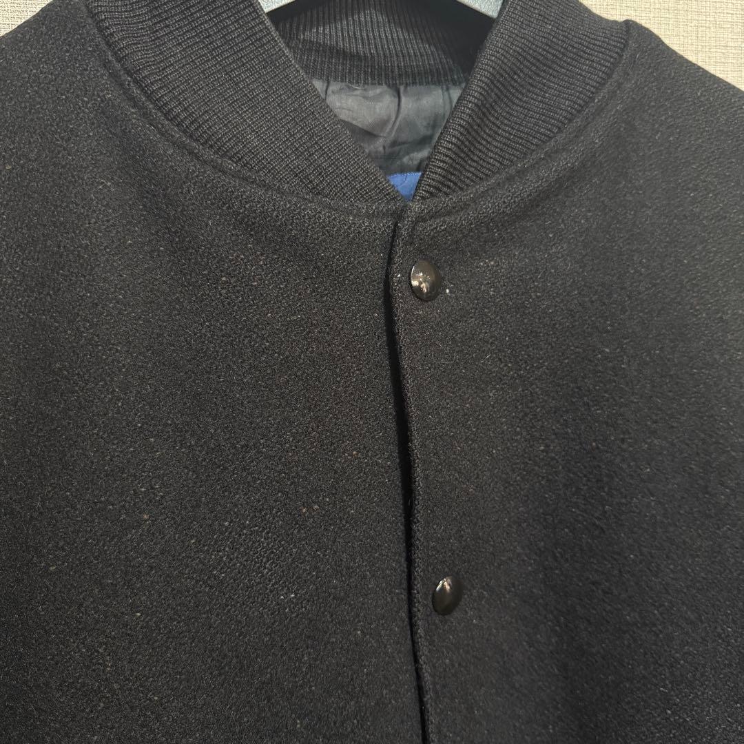 80s-90s Holloway スタジャン　USA製　黒　アメリカ製　無地