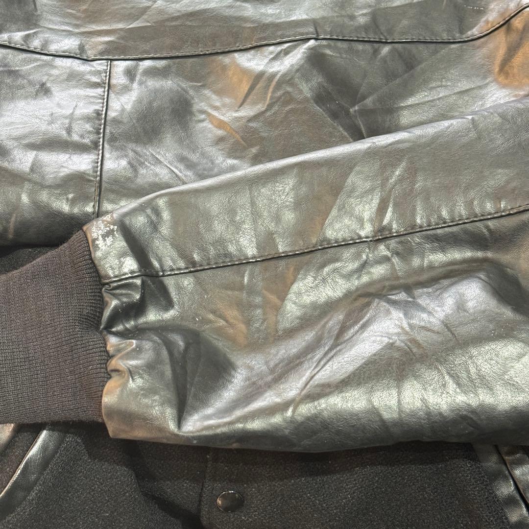 80s-90s Holloway スタジャン　USA製　黒　アメリカ製　無地