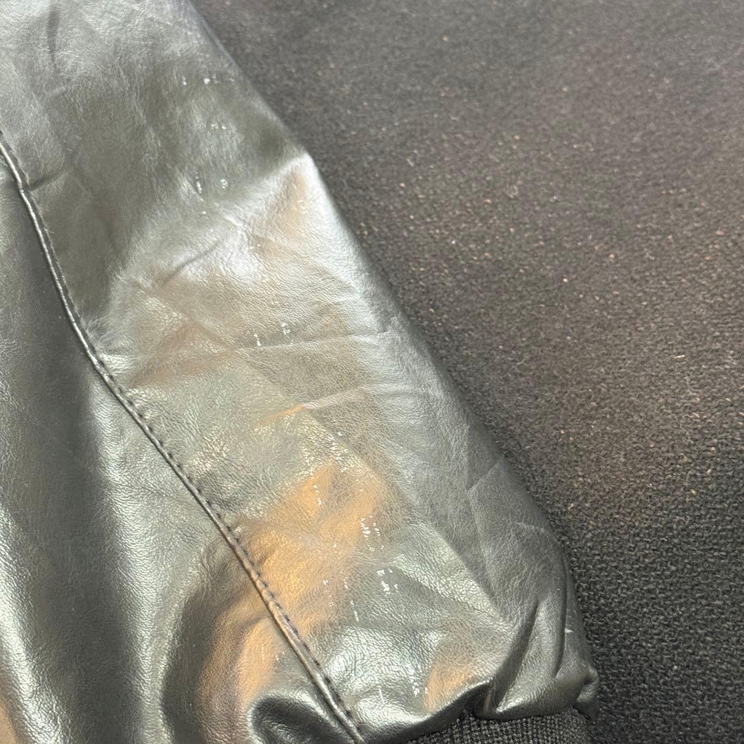 80s-90s Holloway スタジャン　USA製　黒　アメリカ製　無地