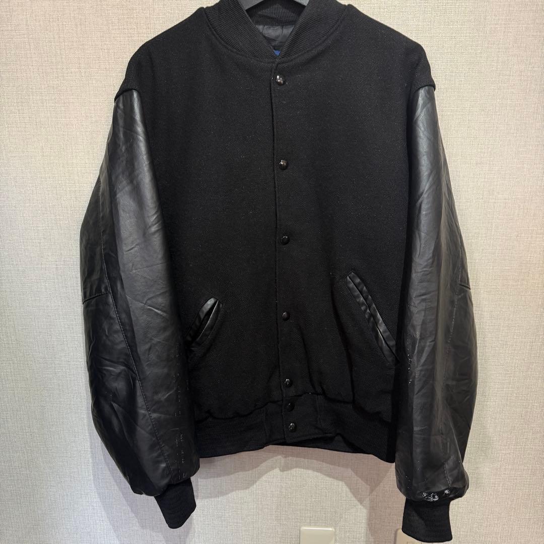 80s-90s Holloway スタジャン　USA製　黒　アメリカ製　無地