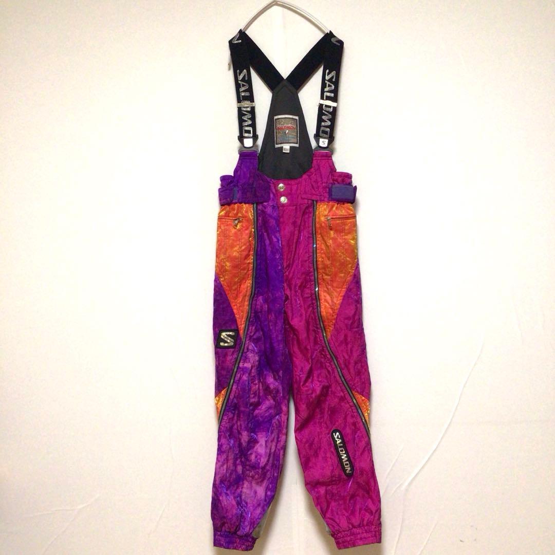 90s SALOMON スキーウェア 大きめLL サイズ セットアップy2k総柄