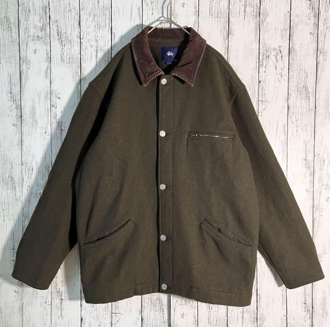 OLD STUSSY カバーオール USA製 コーデュロイ カーキ