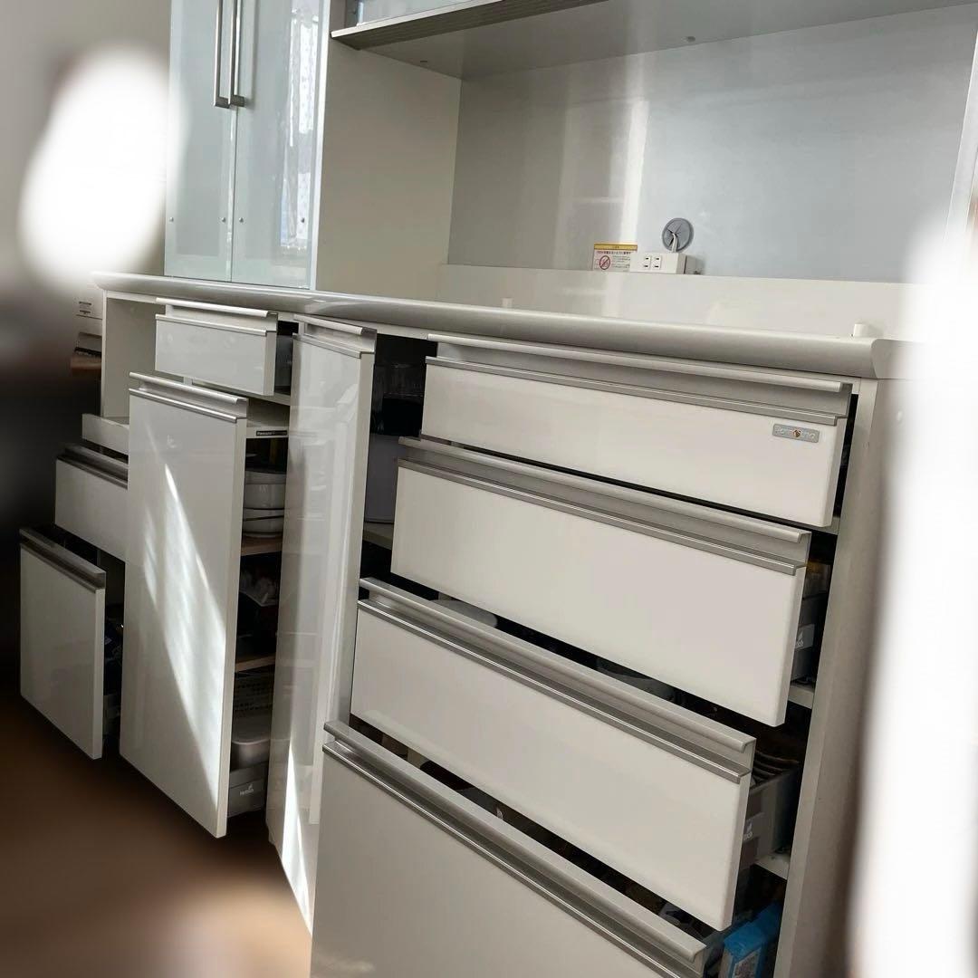 に*ん様 【大容量】Pamouna FDseries食器棚　パールホワイト　幅1