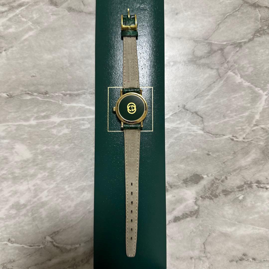 GUCCI グリーンレザー 腕時計(クォーツ)