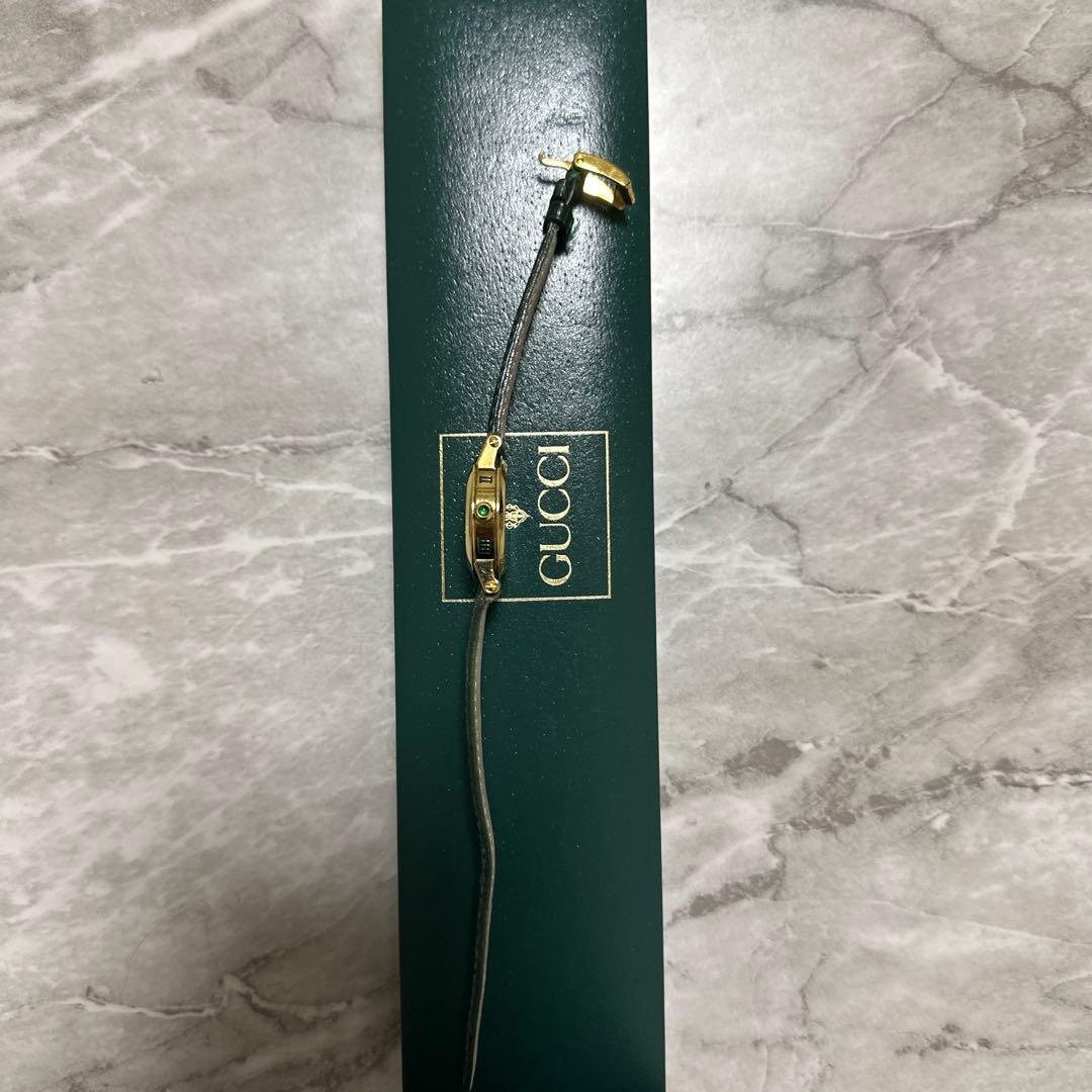GUCCI グリーンレザー 腕時計(クォーツ)