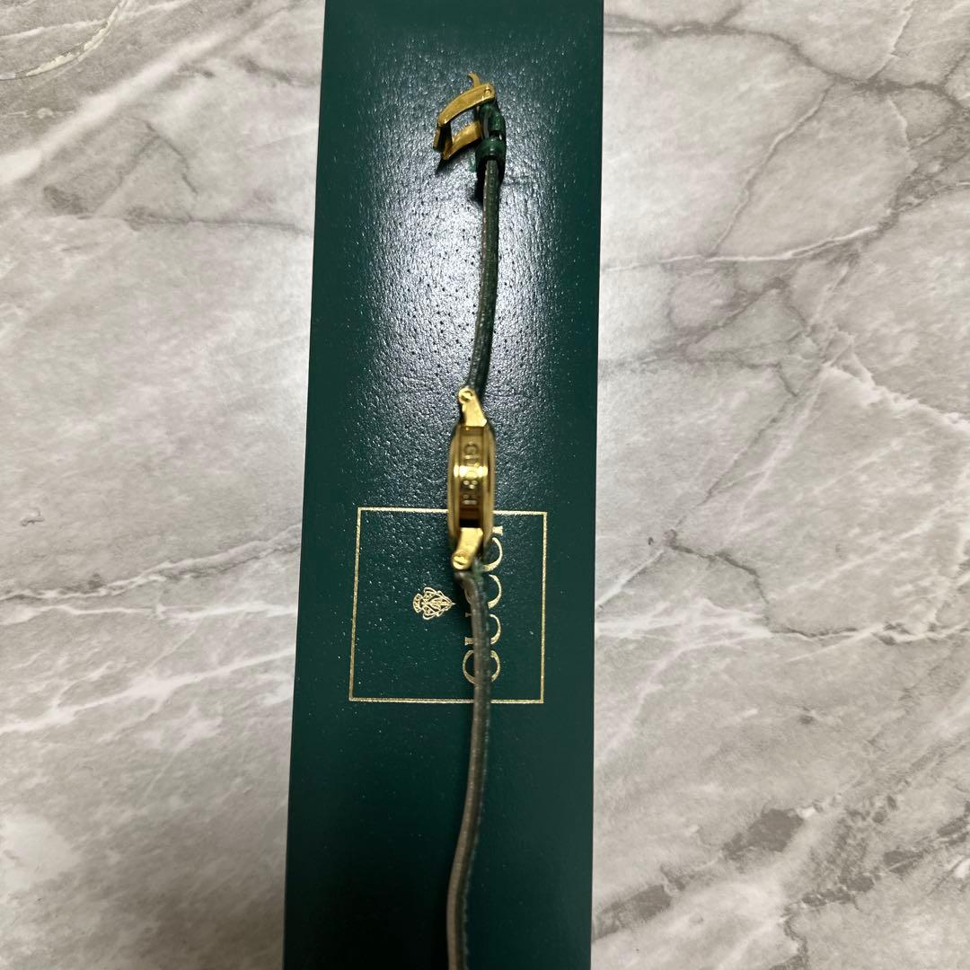 GUCCI グリーンレザー 腕時計(クォーツ)