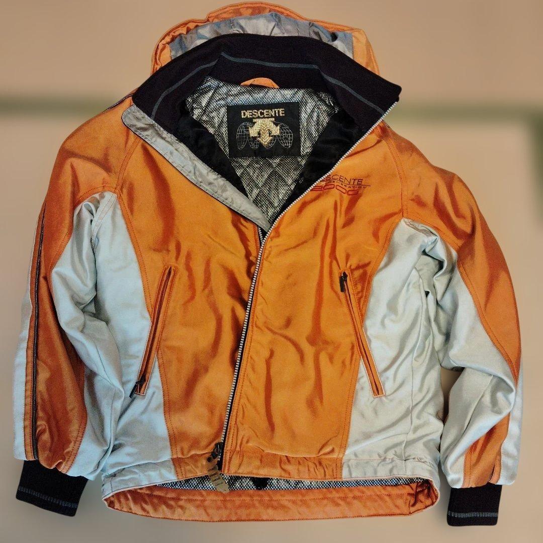 DESCENTE フード付きスキーウェア ボード ジャケット オレンジ L