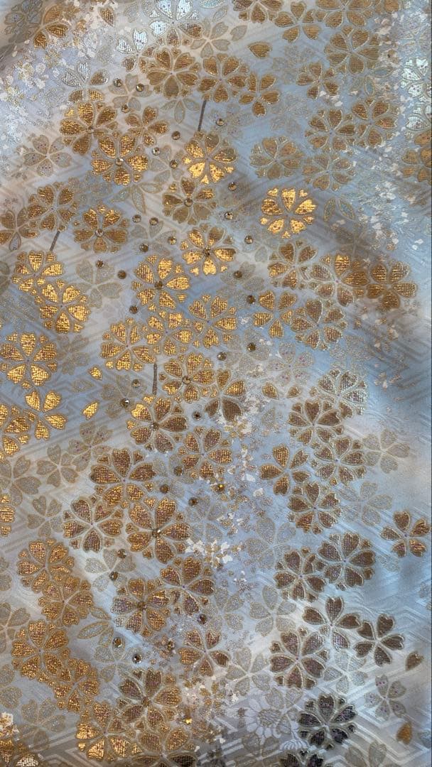 ＊新品＊【豪華振袖】水色金彩 さくら花柄文様 桂由美柄　振袖　成人式 手縫い