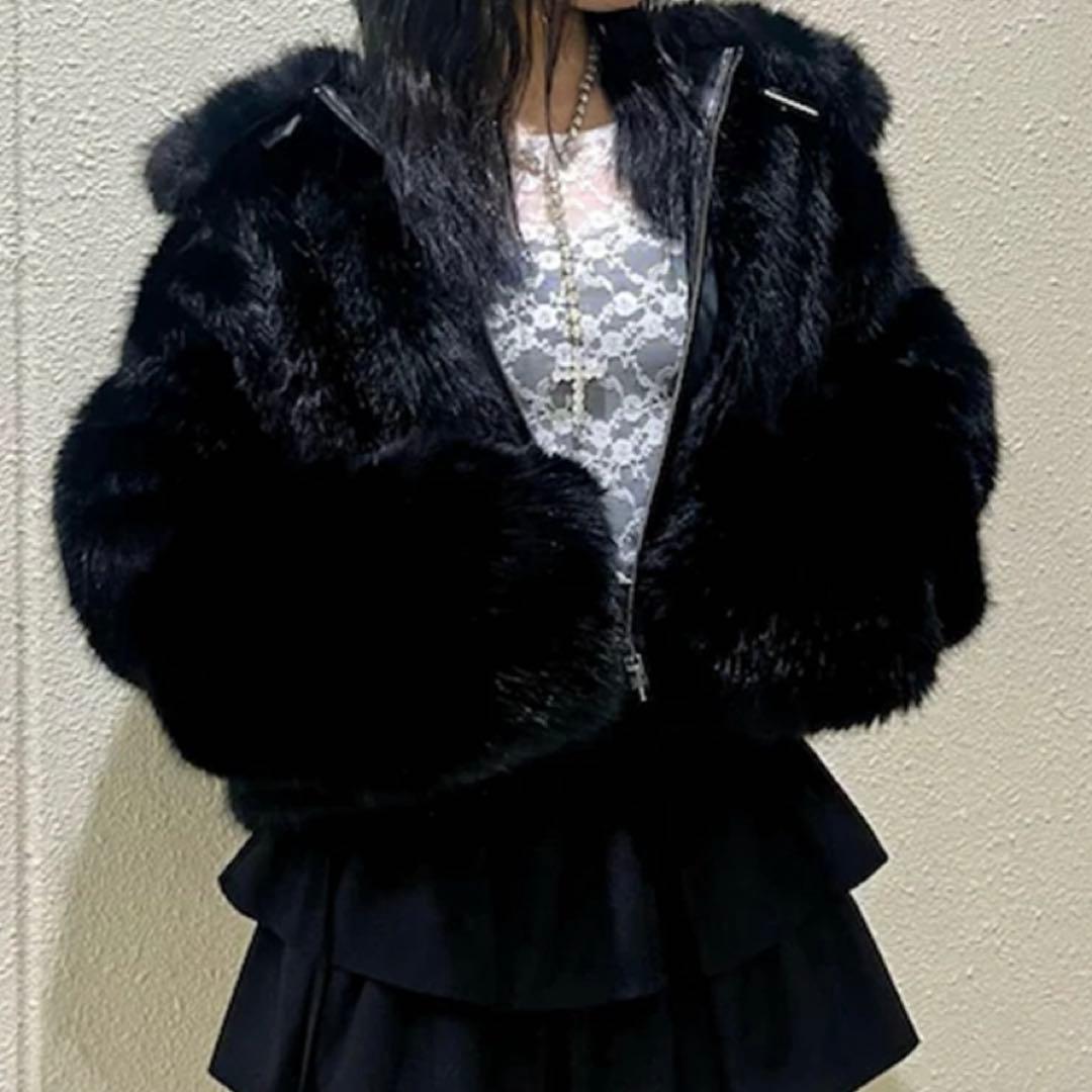 jouetie ミドルファーコート ブラック M