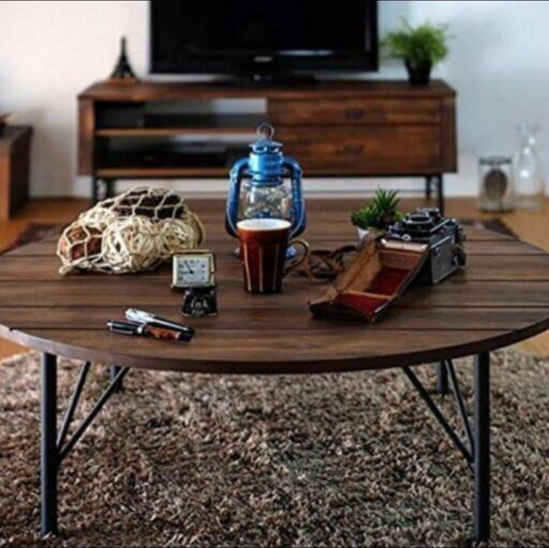 ISSEIKI ちゃぶ台 座卓 卓袱台 丸テーブル 木製 ブルックリンスタイル