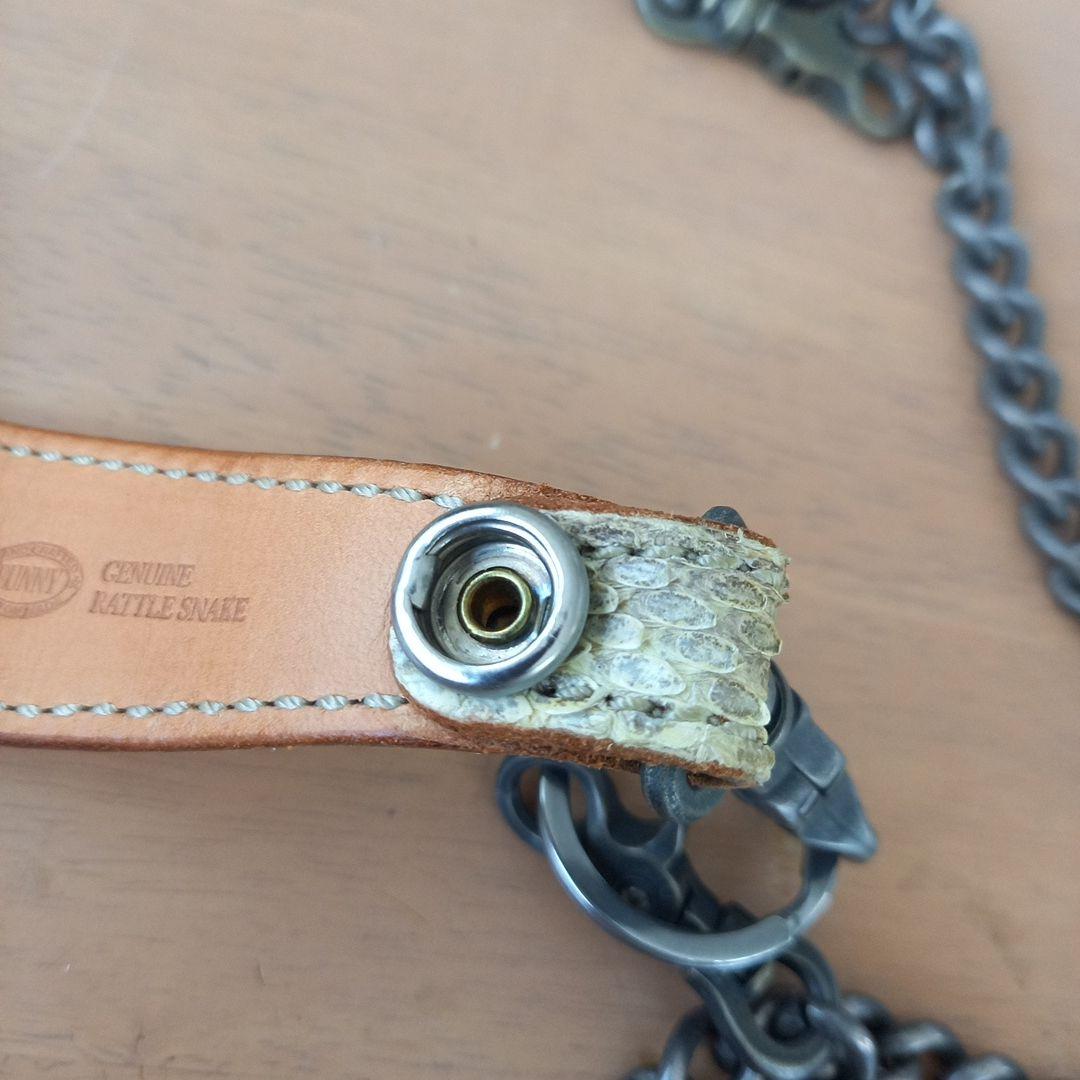 ☆FUNNYウォレットチェーン☆本革蛇革 バイカー