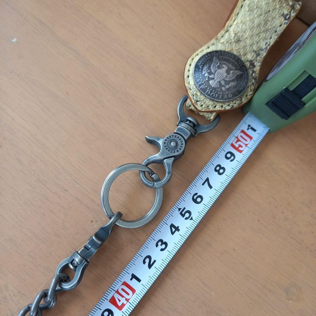 ☆FUNNYウォレットチェーン☆本革蛇革 バイカー