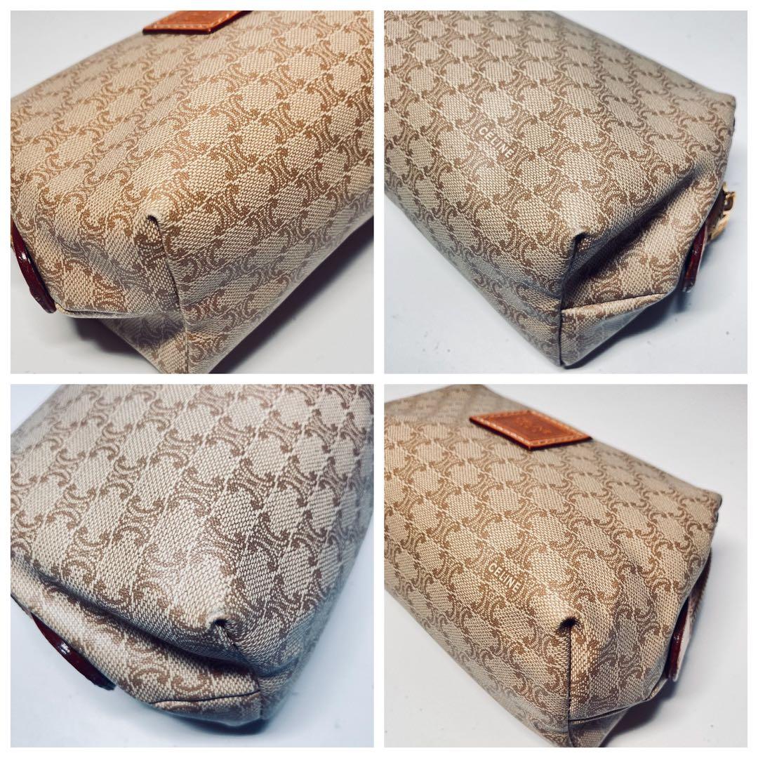 極美品セリーヌ CELINE ポーチ マカダム PVC ゴールド金具　Sサイズ