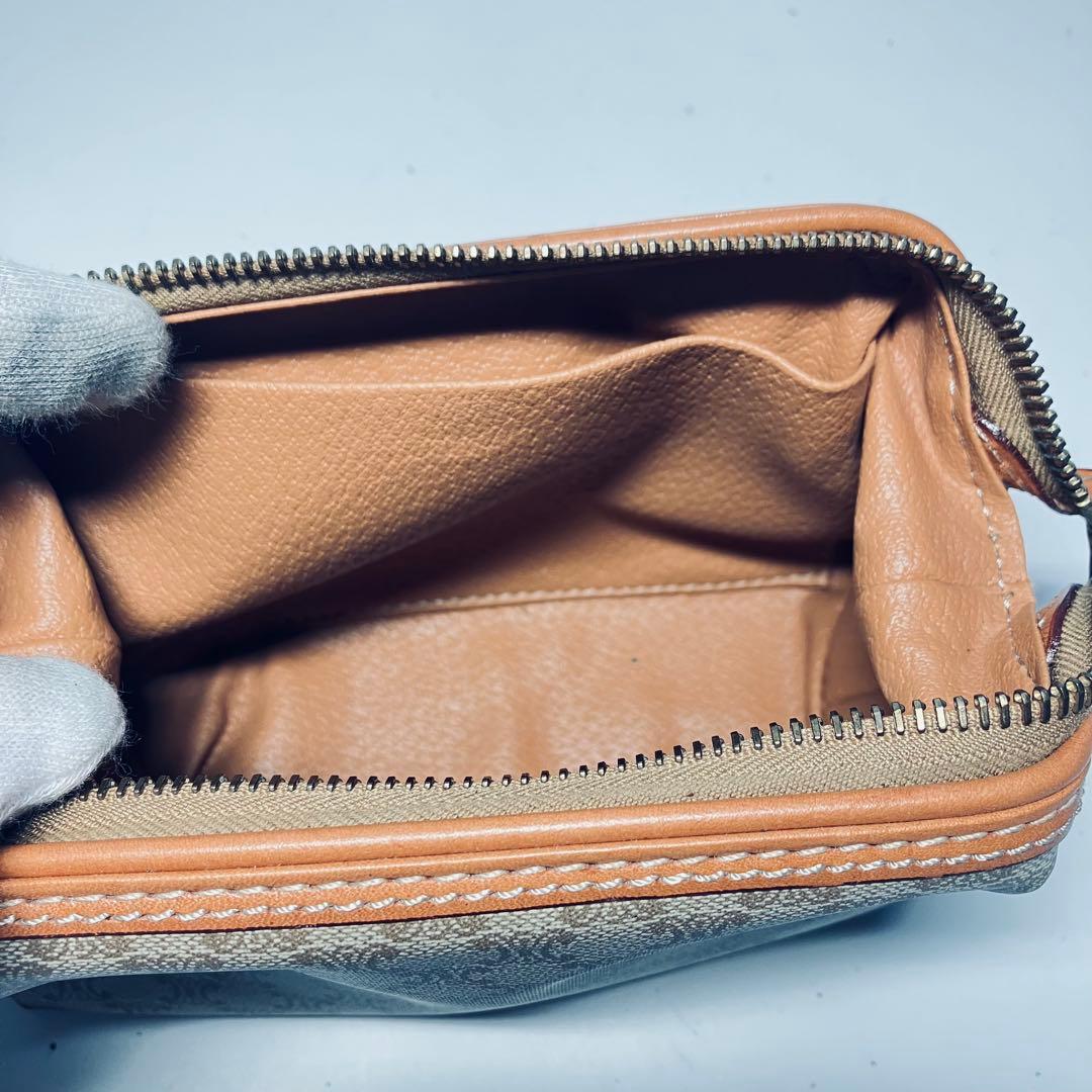 極美品セリーヌ CELINE ポーチ マカダム PVC ゴールド金具　Sサイズ