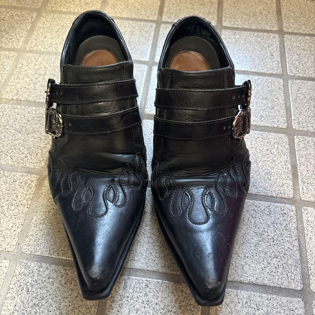 NEW ROCK ブラック ポイントトゥ ブーツ 42