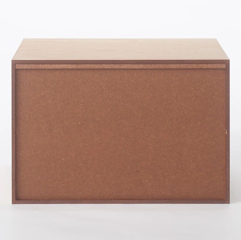 新品未使用【廃盤品】無印良品 木製収納ケース オーク材 ワイド2段