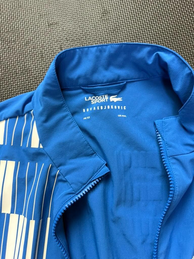 LACOSTE ストライプジャージ 青　ジョコビッチモデル USサイズL