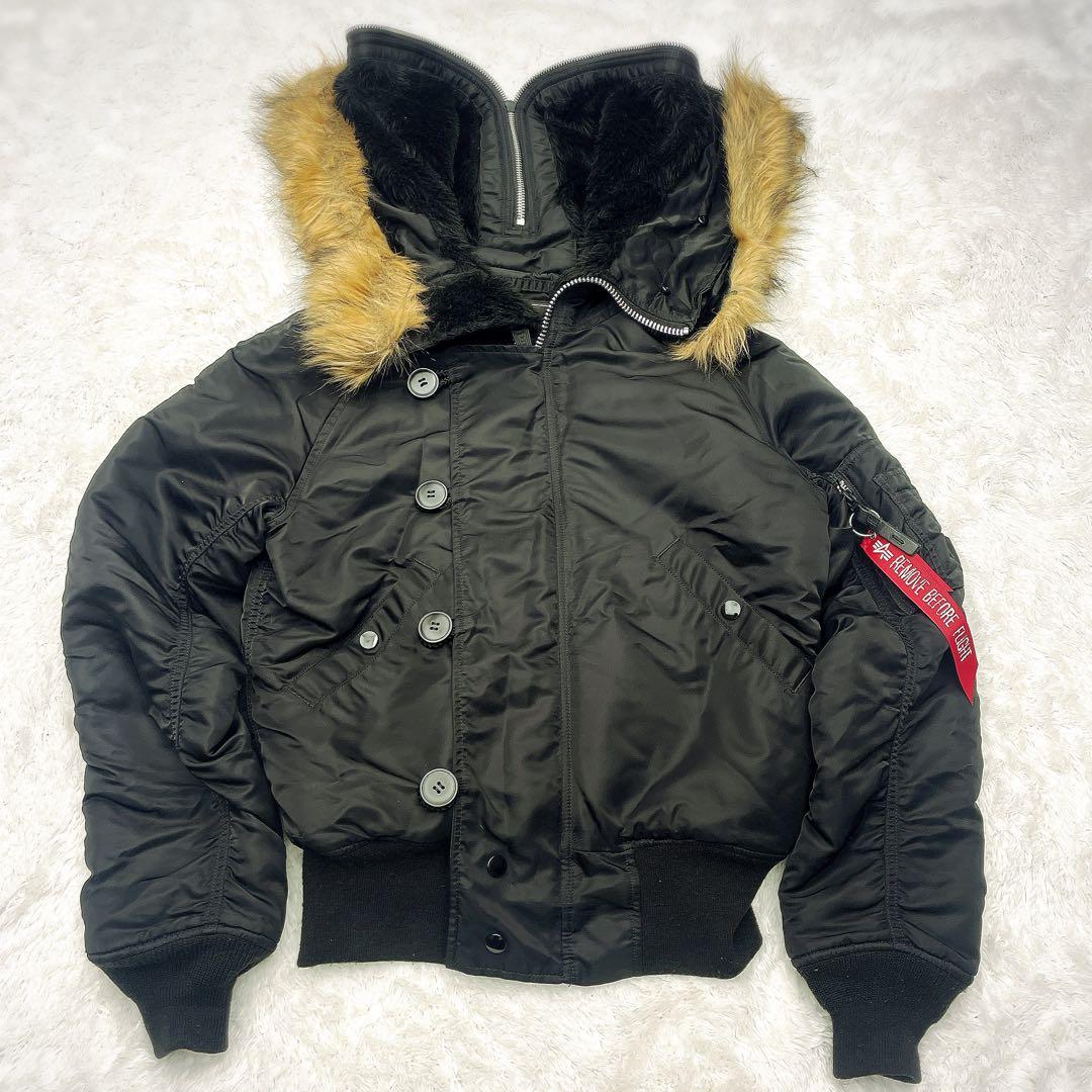 希少サイズ ALPHA アルファ N-2B フライトジャケット XS 黒 短丈