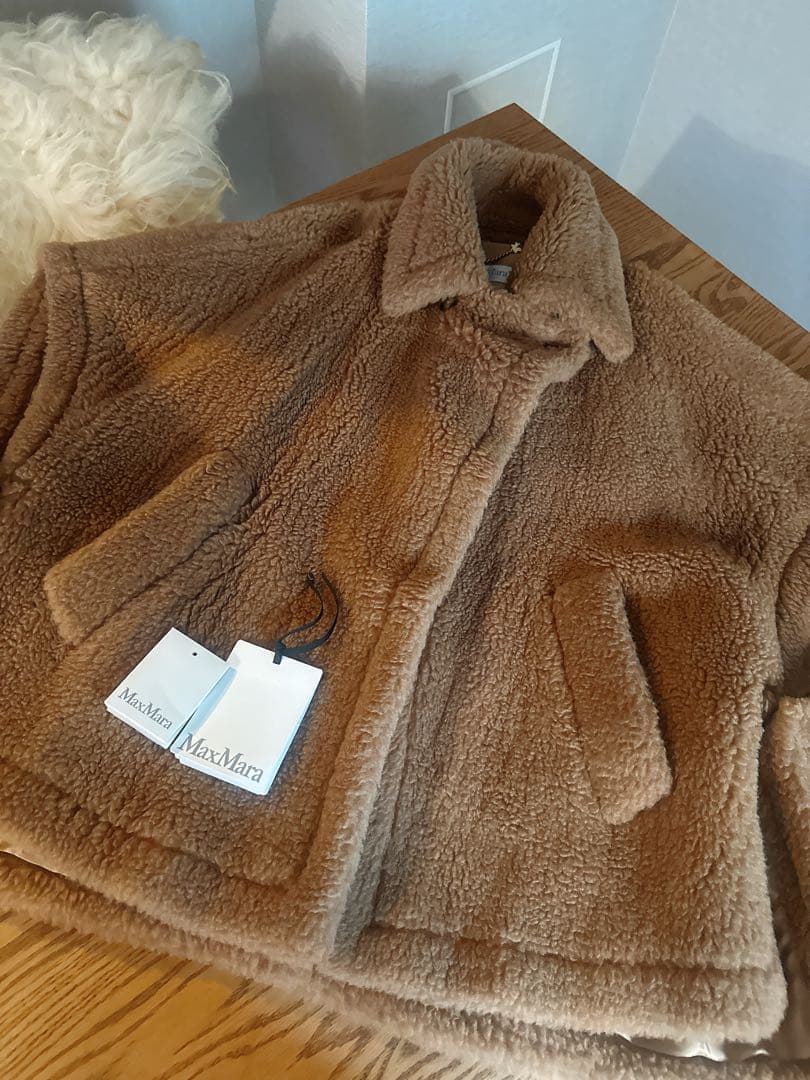 美品 Max Mara テディベア ケープ コートCamel キャメル TEBE