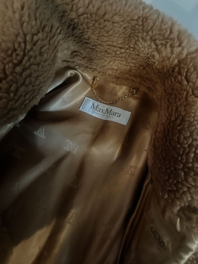 美品 Max Mara テディベア ケープ コートCamel キャメル TEBE