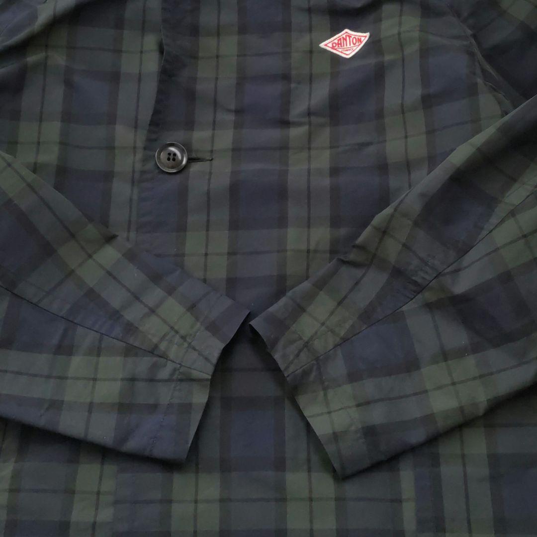 DANTON ダントン ブラックウォッチナイロンタフタフーデッドコート