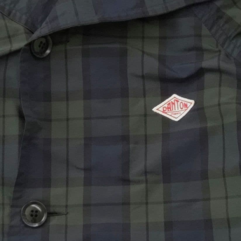 DANTON ダントン ブラックウォッチナイロンタフタフーデッドコート