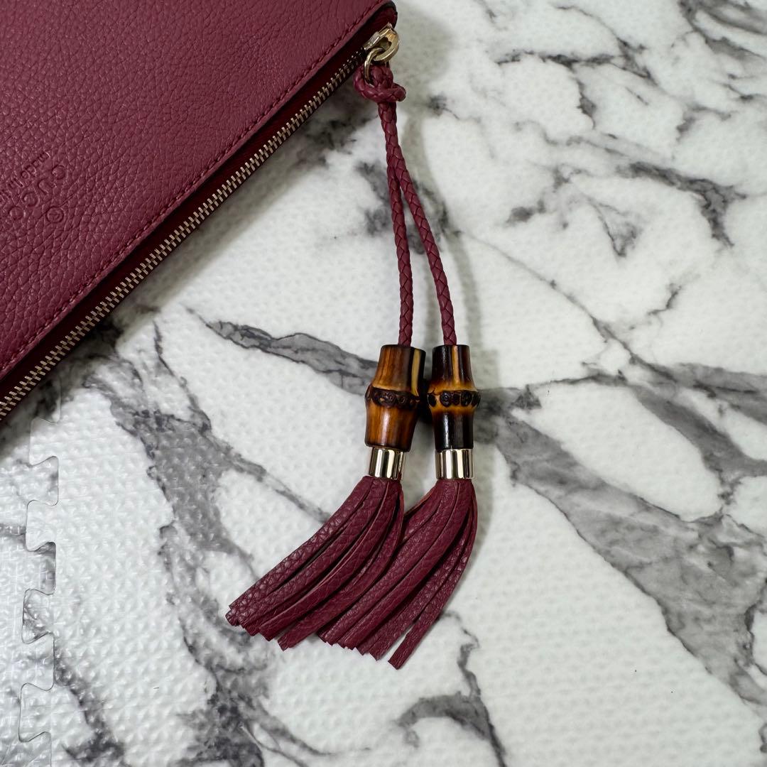 極美品◎グッチ　クラッチバッグ　セカンドバッグ　バンブータッセル