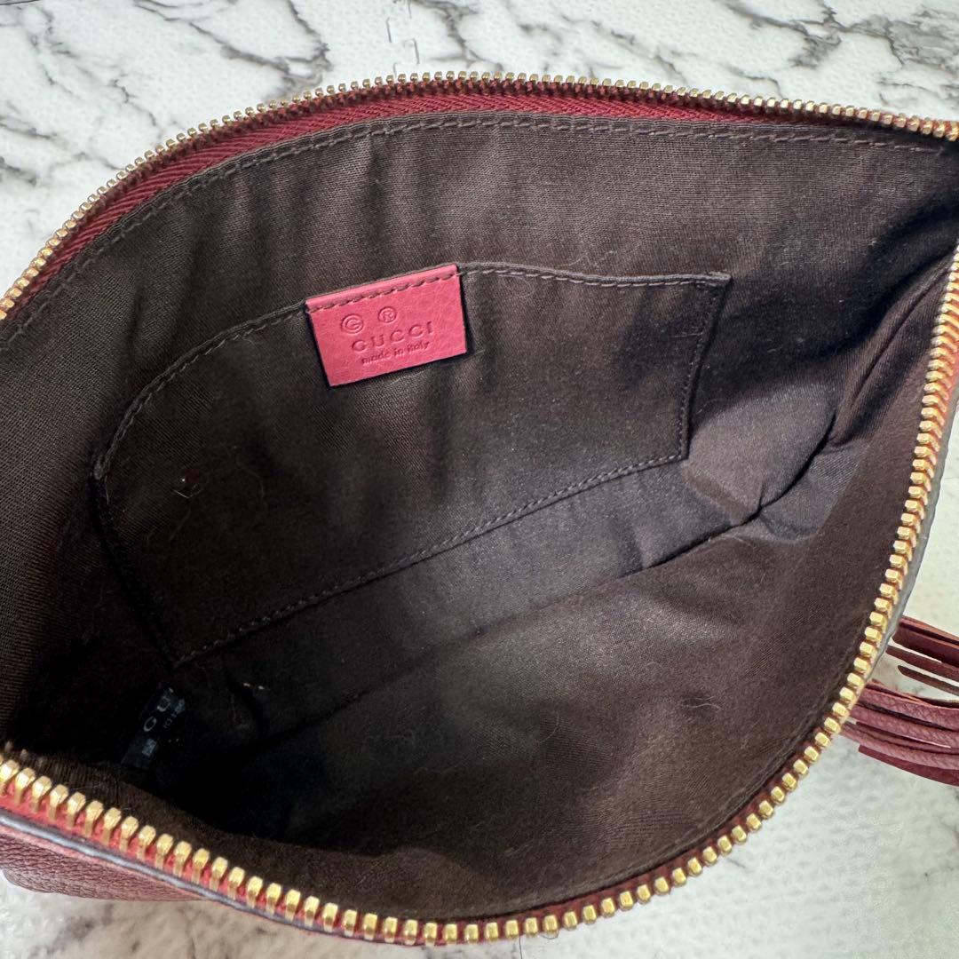 極美品◎グッチ　クラッチバッグ　セカンドバッグ　バンブータッセル