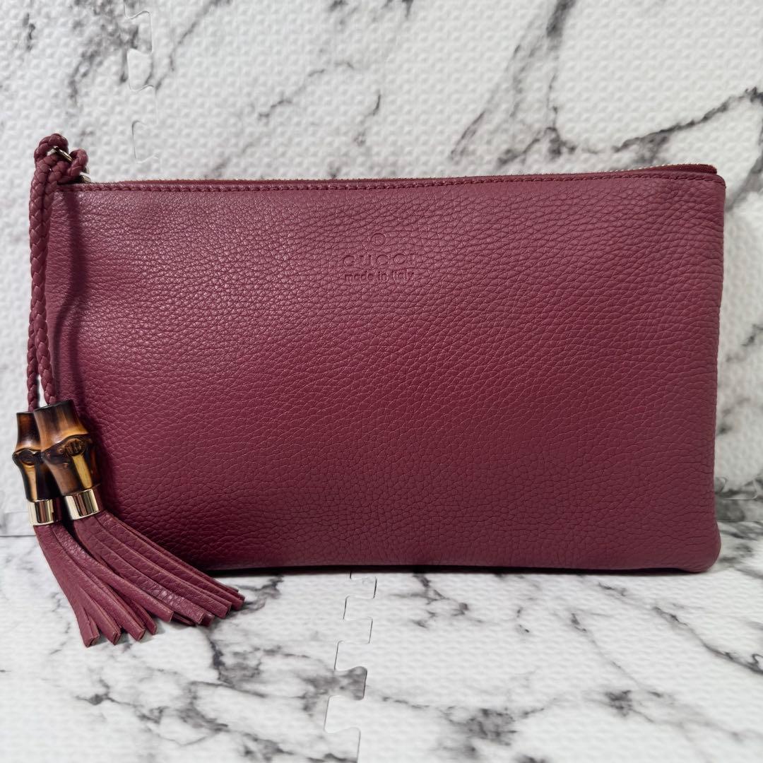 極美品◎グッチ　クラッチバッグ　セカンドバッグ　バンブータッセル