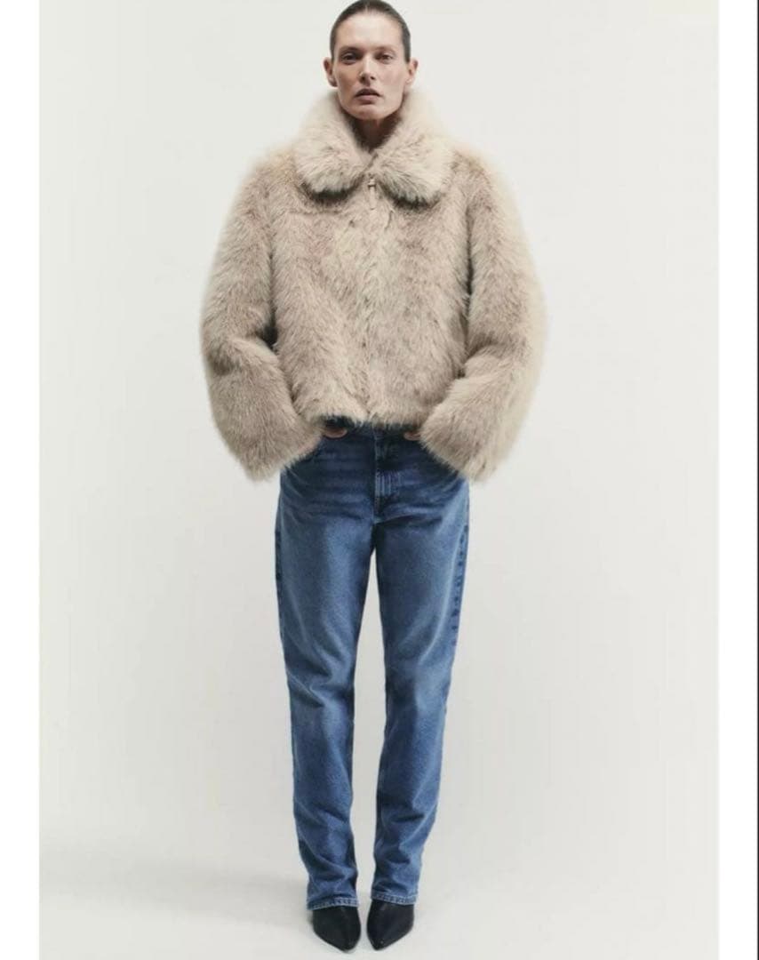 ★ZARAのダブルフェイスフェイクファージャケット★Sサイズ