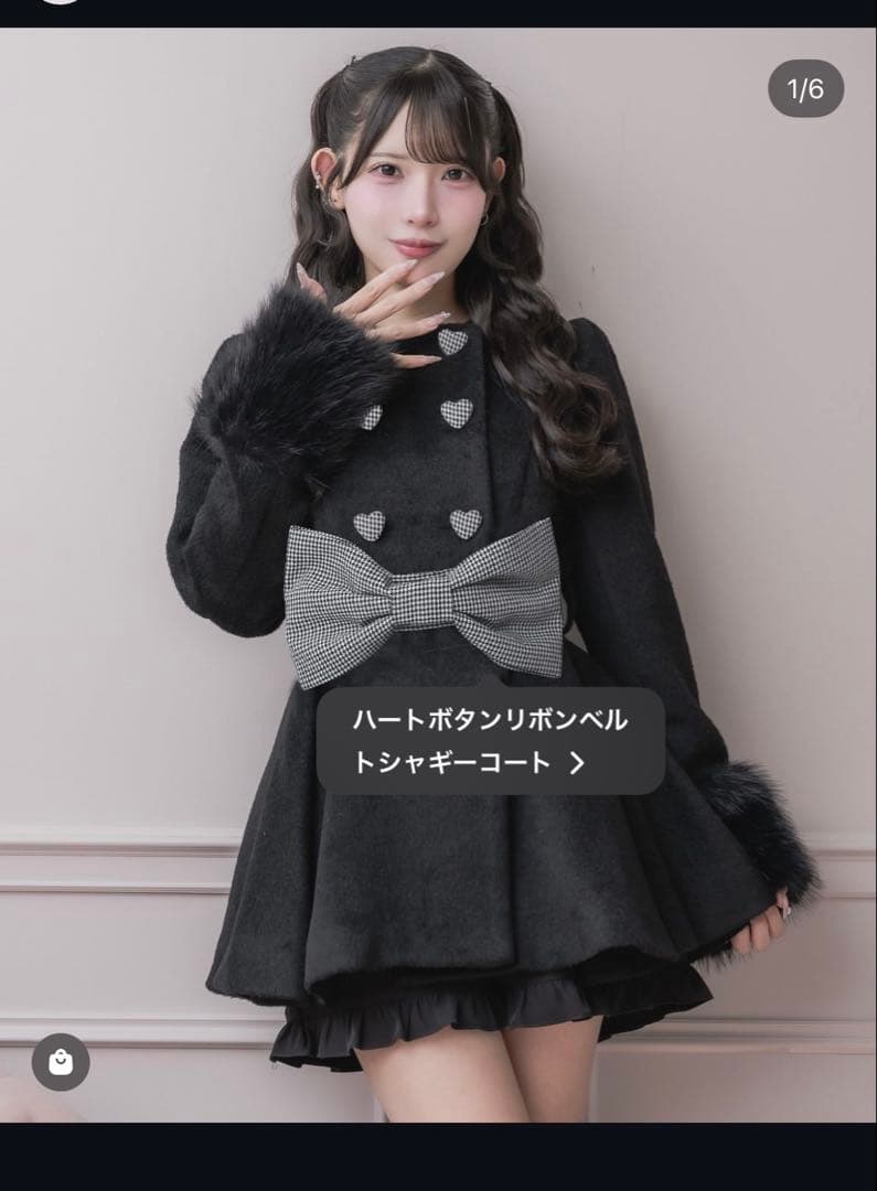 Piunコート チェック×ブラック