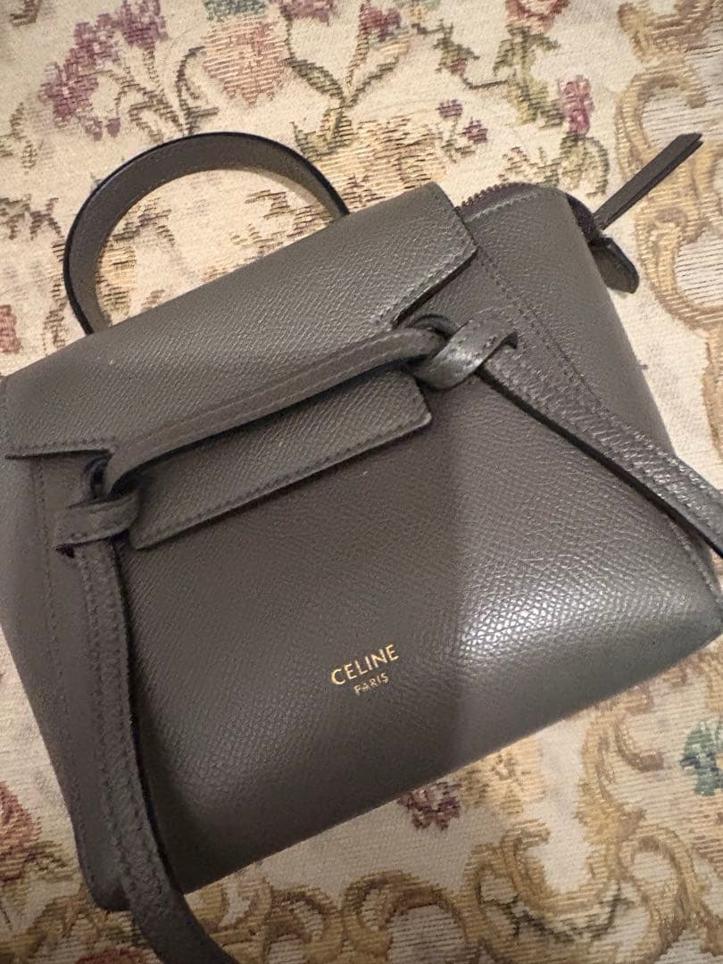 ル*フ様 美品　CELINEセリーヌベルトバッグ ピコ　グレー