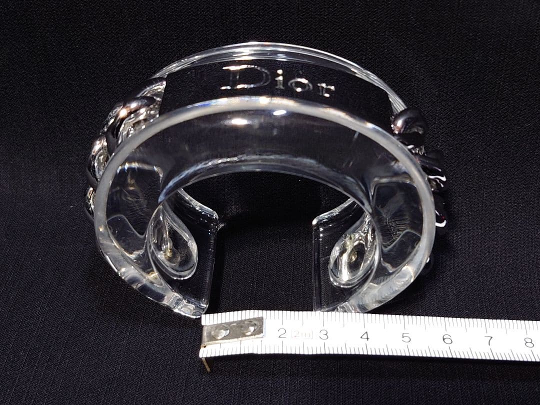 Christian Dior アクリル✕チェーン バングル