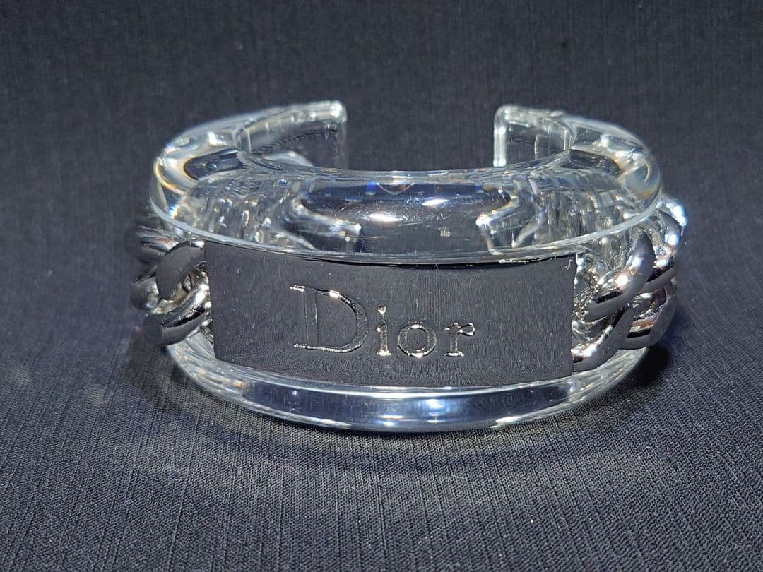 Christian Dior アクリル✕チェーン バングル