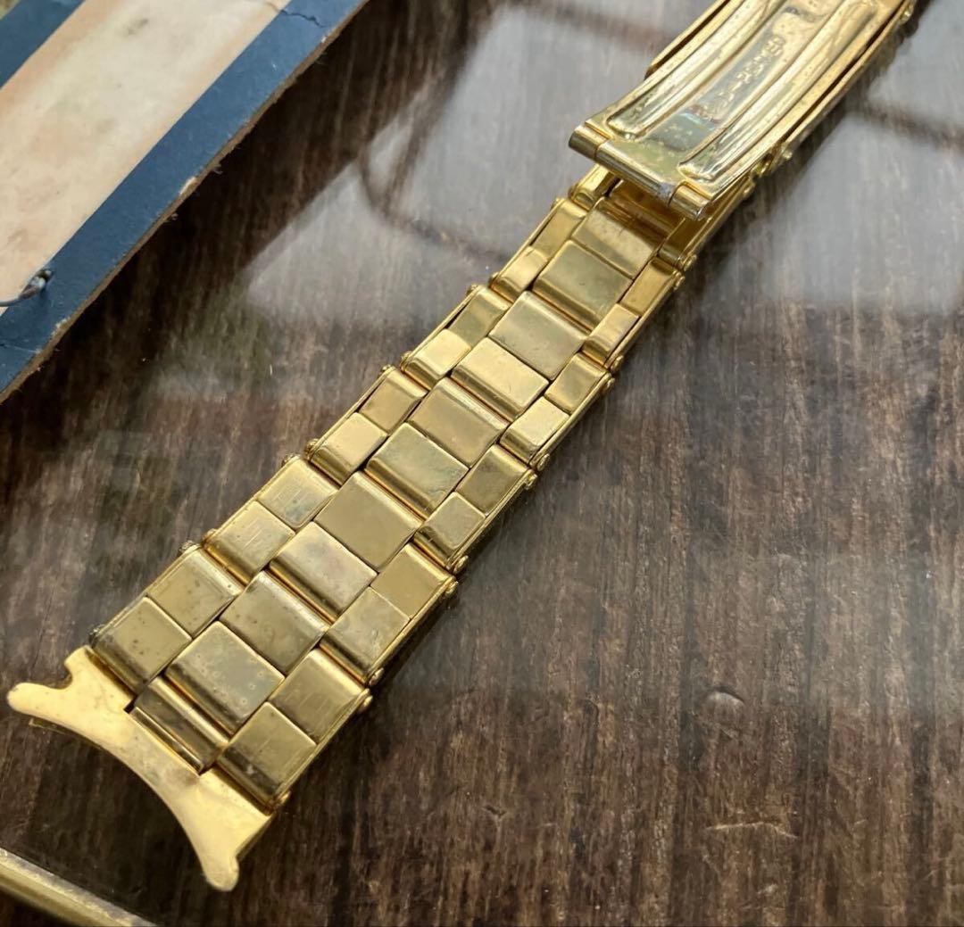 18mm 金色　弓管　リベットブレス　腕時計ヴィンテージ　デッドストック　保管品