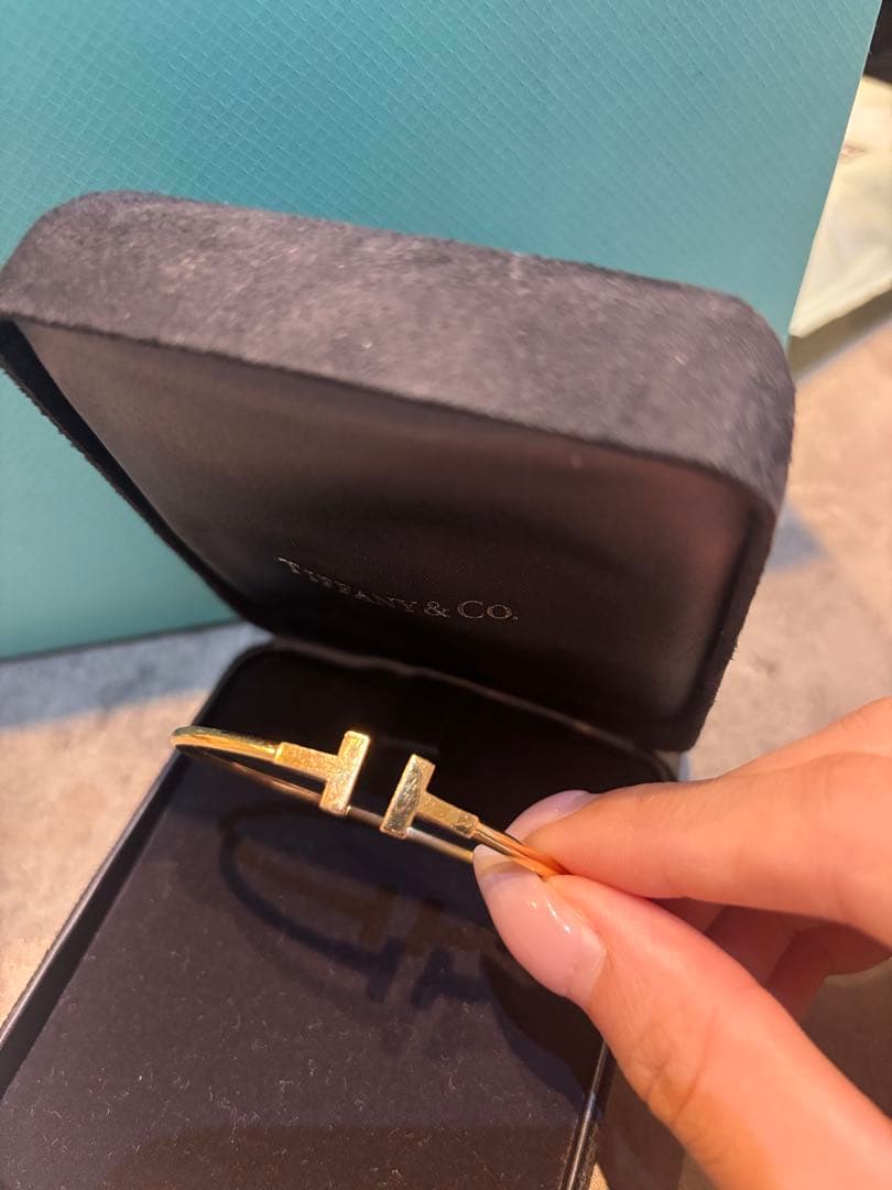 Tiffany & Co. T ワイヤーブレスレット ローズゴールド ラージ