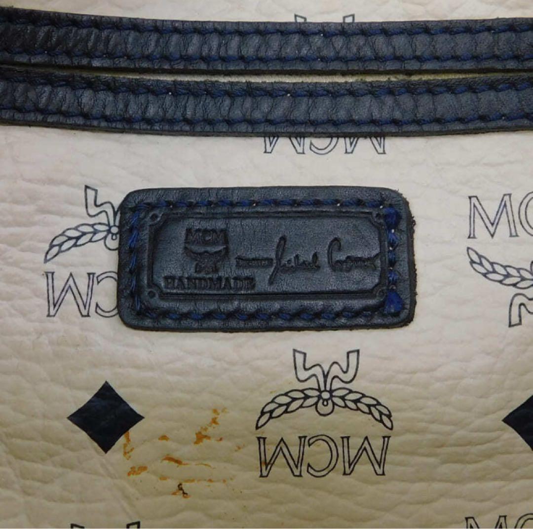 エムシーエム ミニボストンバッグ レザー ホワイト系 出張 旅行 MCM