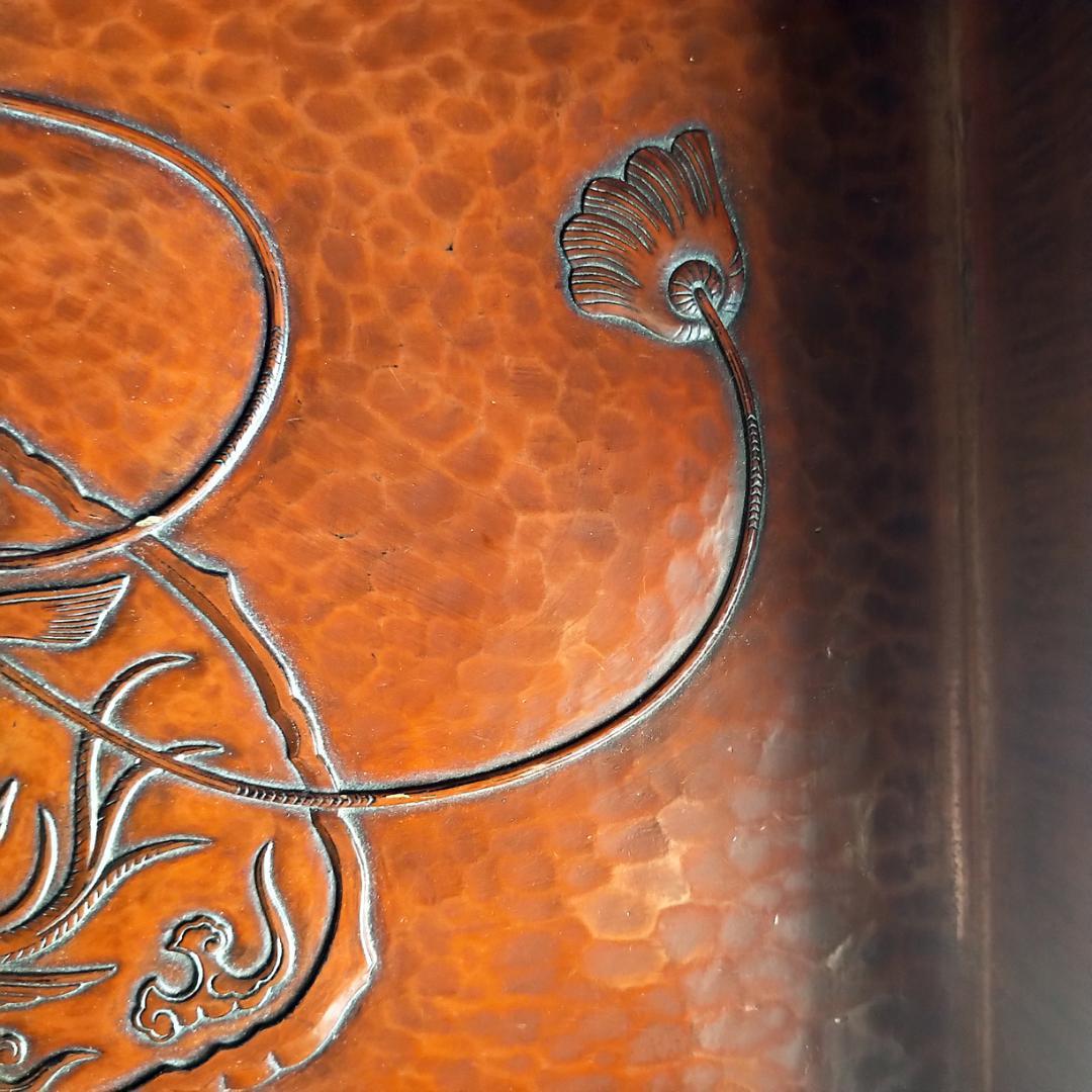 [コメント必見] 鎌倉彫　博古堂　大型　11寸　35㎝　角盆・菓子器・角皿　古鏡