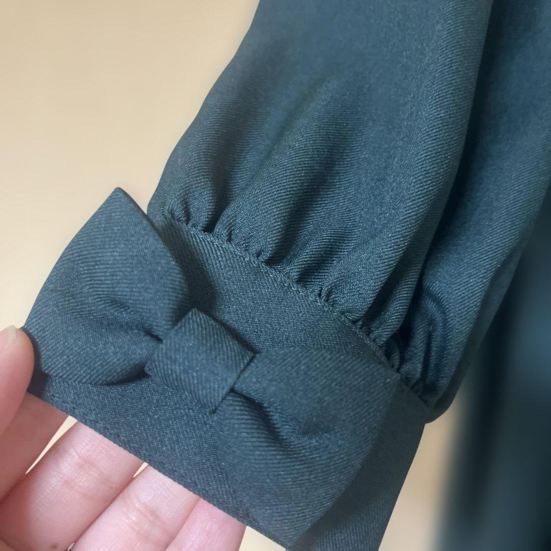 innocent world ダークグリーン レース襟 ワンピース