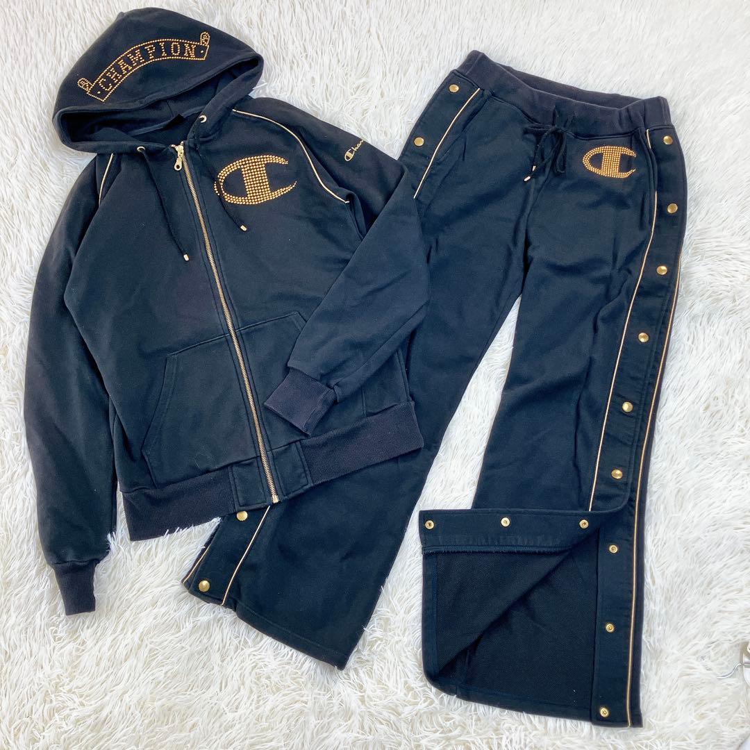 チャンピオン　ドレスキャンプ　ジャージ上下　セットアップ　スタッズ　ゴールド