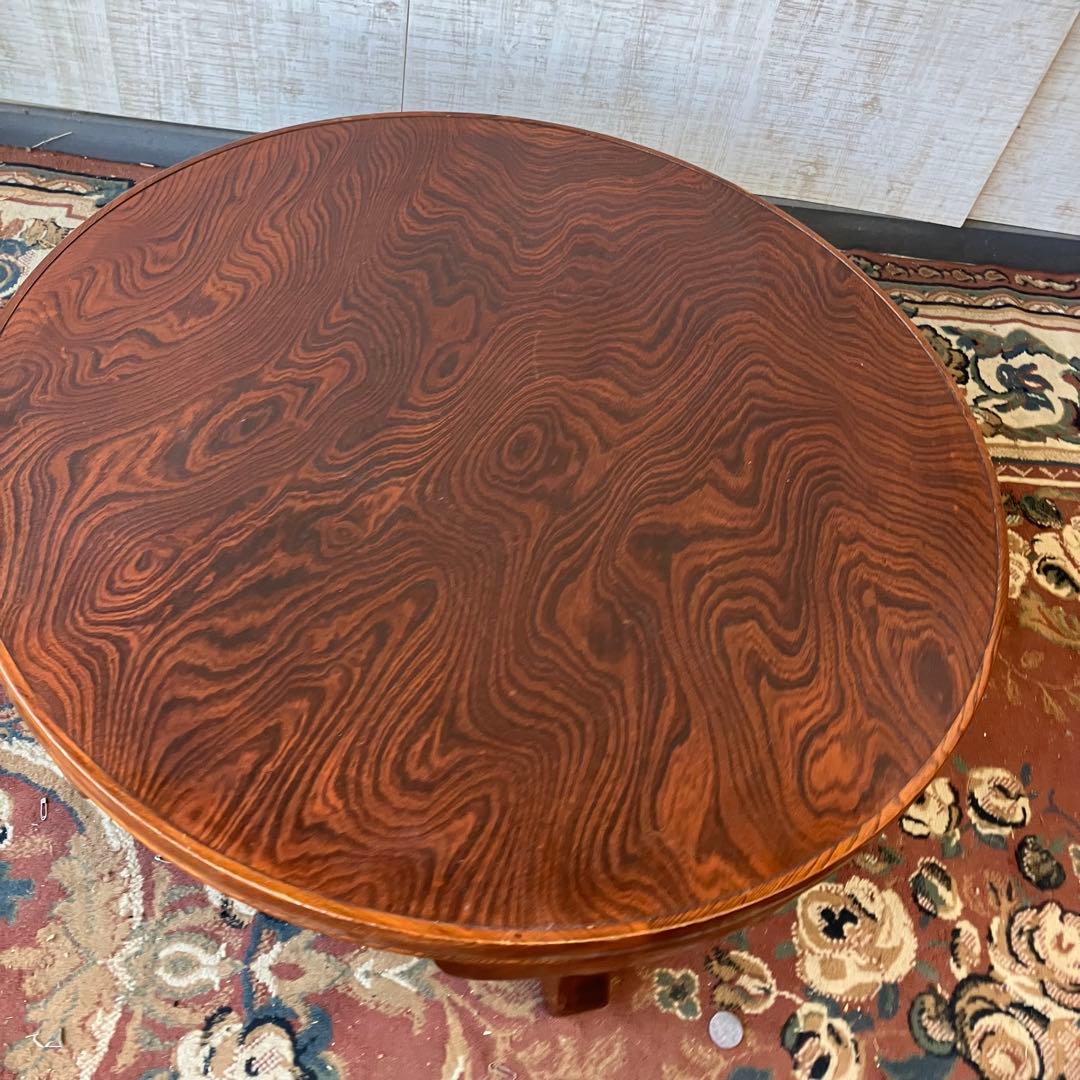 昭和レトロ 古家具 円形 円型 木製ちゃぶ台 円卓 座卓 ダイニングテーブル