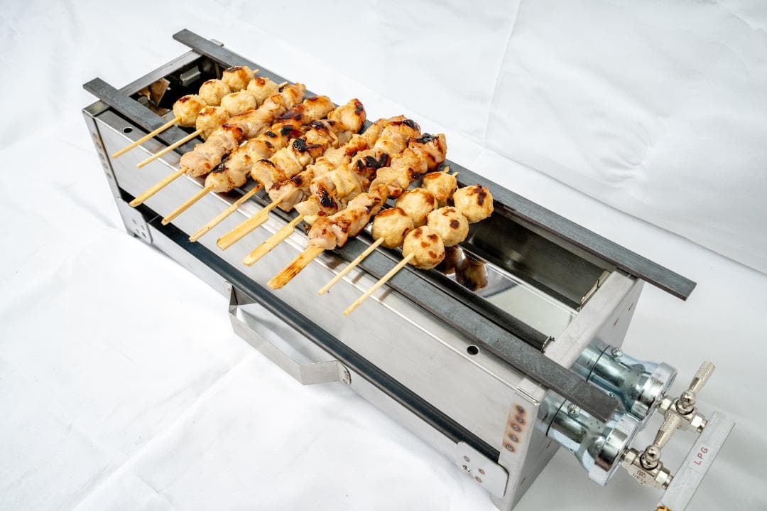 油落としてヘルシー調理　お庭でバーベキュー　業務用　焼き鳥　焼機器台　キャンプ祭