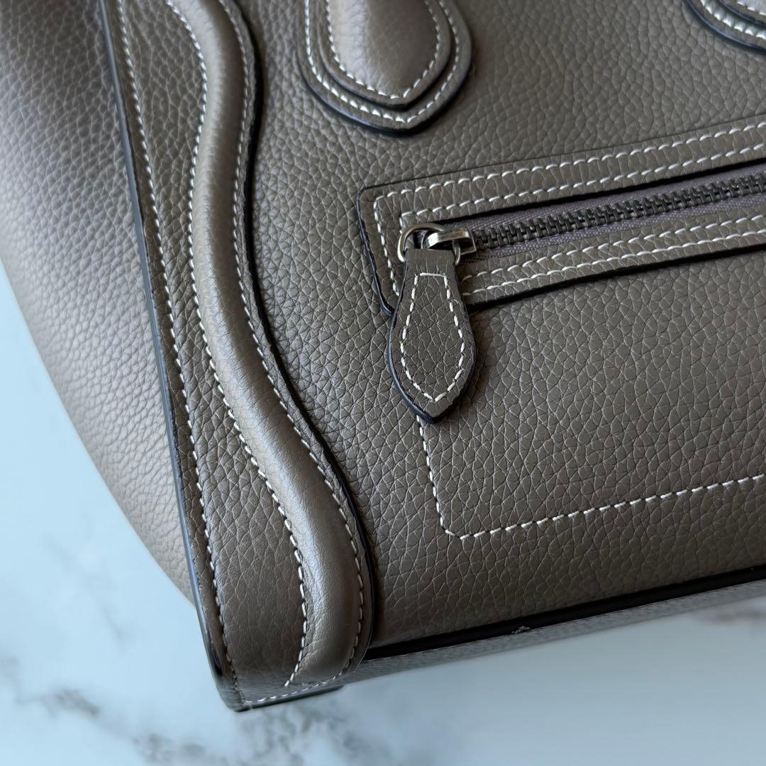 CELINE ラゲージ　ナノ　グレージュ　スリ　2WAYハンドバッグ