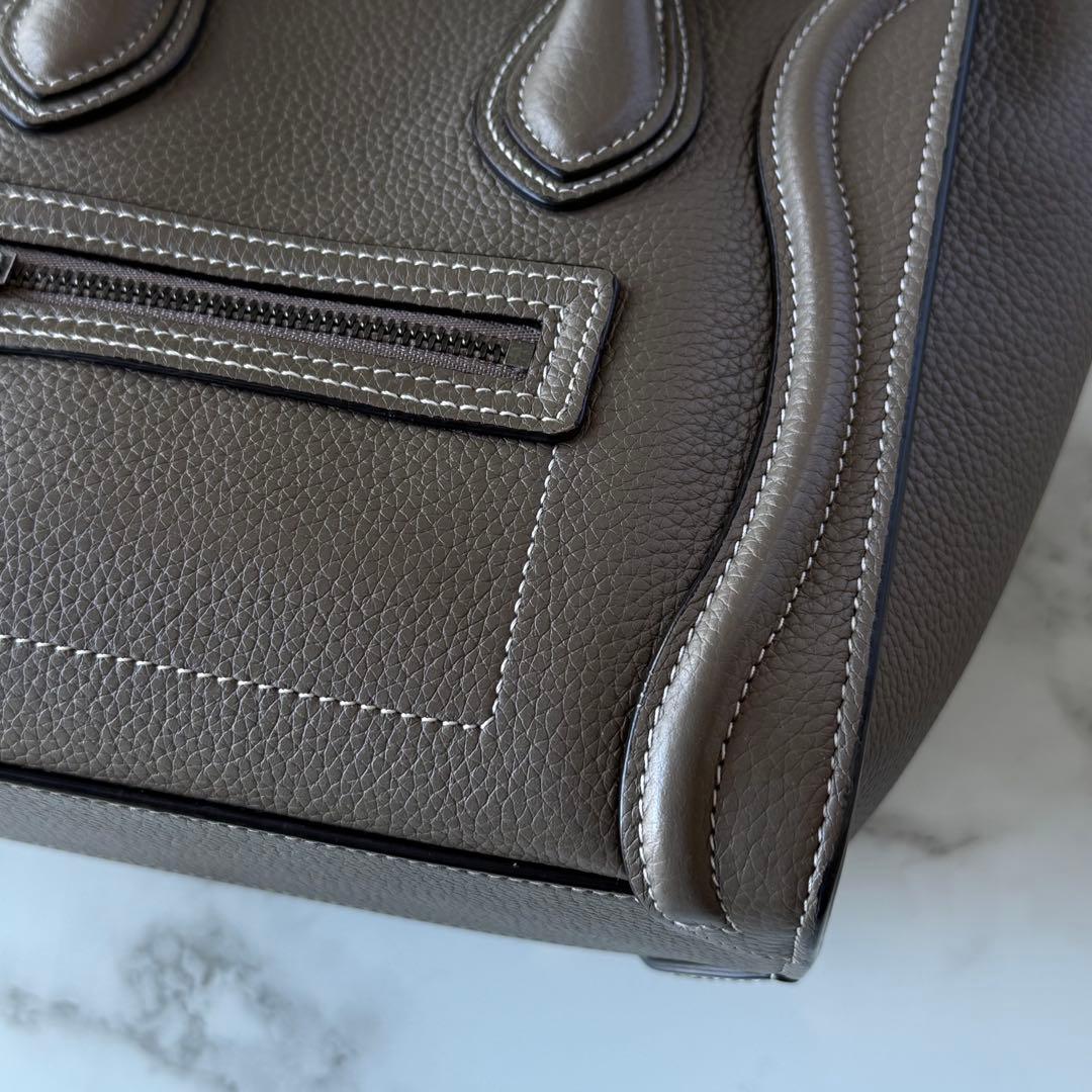 CELINE ラゲージ　ナノ　グレージュ　スリ　2WAYハンドバッグ