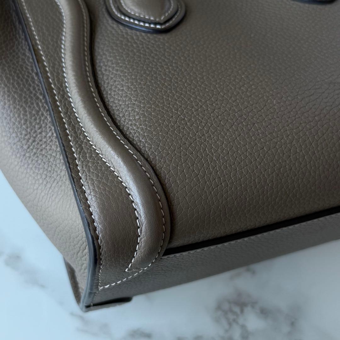 CELINE ラゲージ　ナノ　グレージュ　スリ　2WAYハンドバッグ