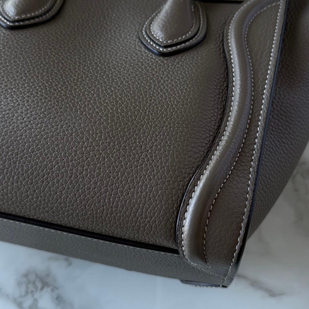 CELINE ラゲージ　ナノ　グレージュ　スリ　2WAYハンドバッグ